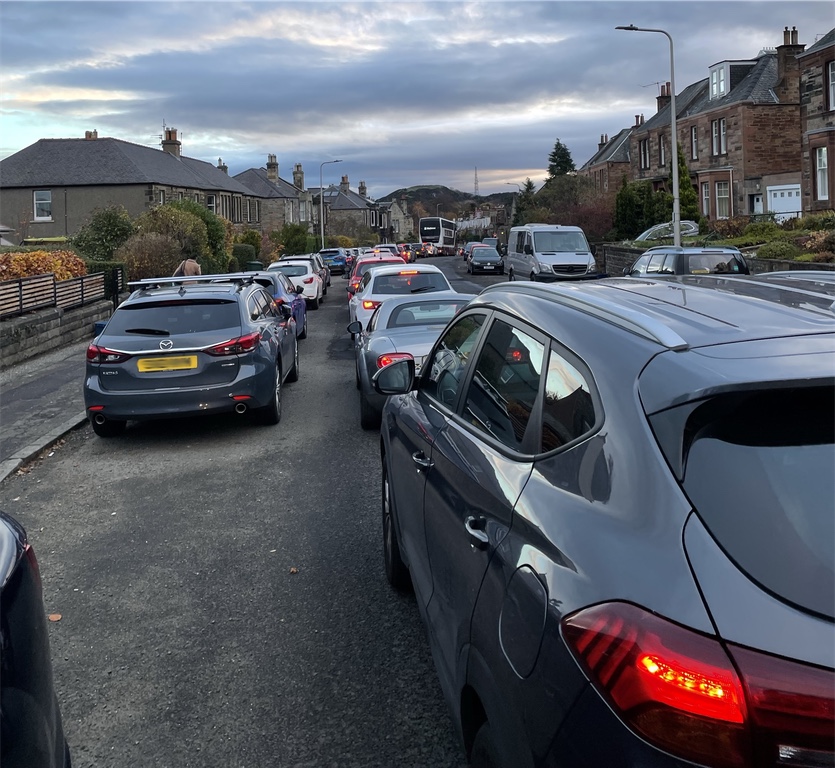 Traffic congestion on Greenbank Crescent